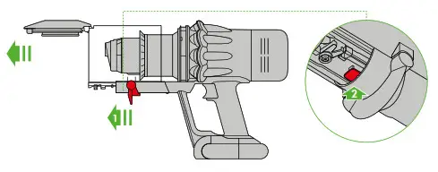 dyson Digital Slim Cordless Vacuum Cleaner - being removed