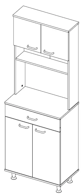 TUHOME Della 60 Pantry Cabinet