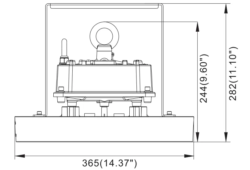 EYE LIGHTING LED High Bay Ceiling Light Physical Dimensions