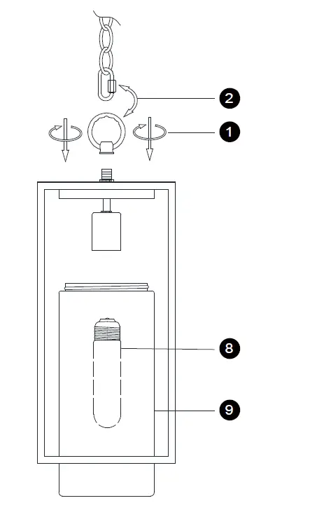 EUROfase-41964-019-Ren-Modern-Satin-Black-Outdoor-Hanging-Light-Instruction-FIG-3