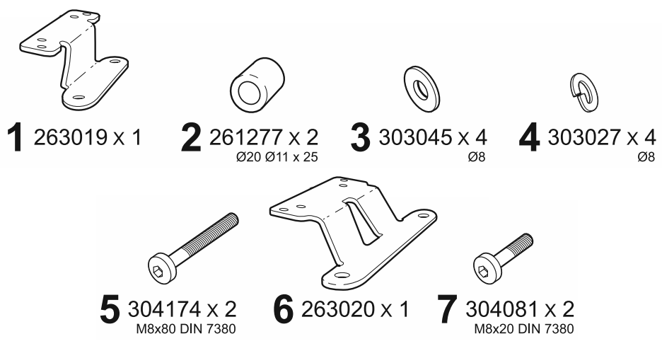 SHAD K0XT11ST Kymco X Town City Top Master Fitting Kit - FIGURE 1