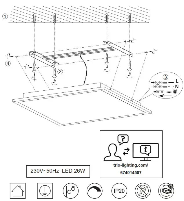 TRIO 674014507 PHOENIX Ceiling Light - 1