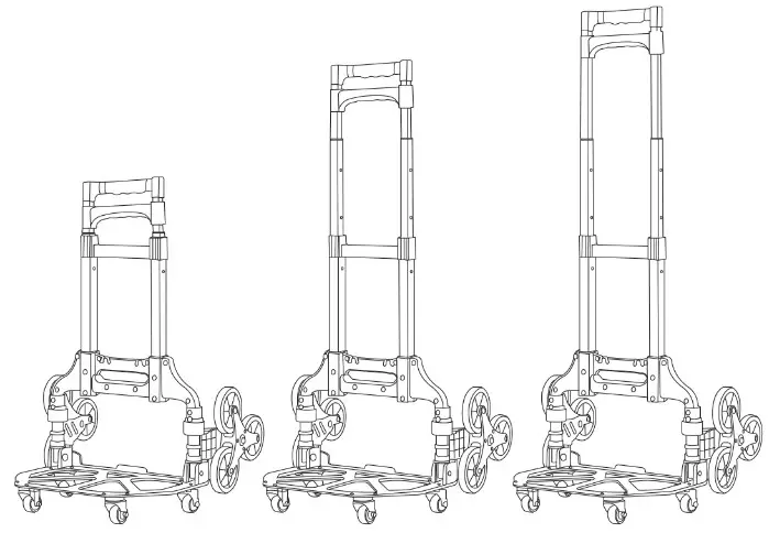 VEVOR Heavy Duty Stair Climbing Cart - Adjustable Handle 2
