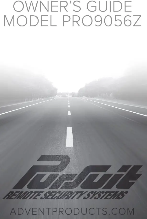 VOXX Pursuit Remote Security System PRO9056Z Owner’s Manual