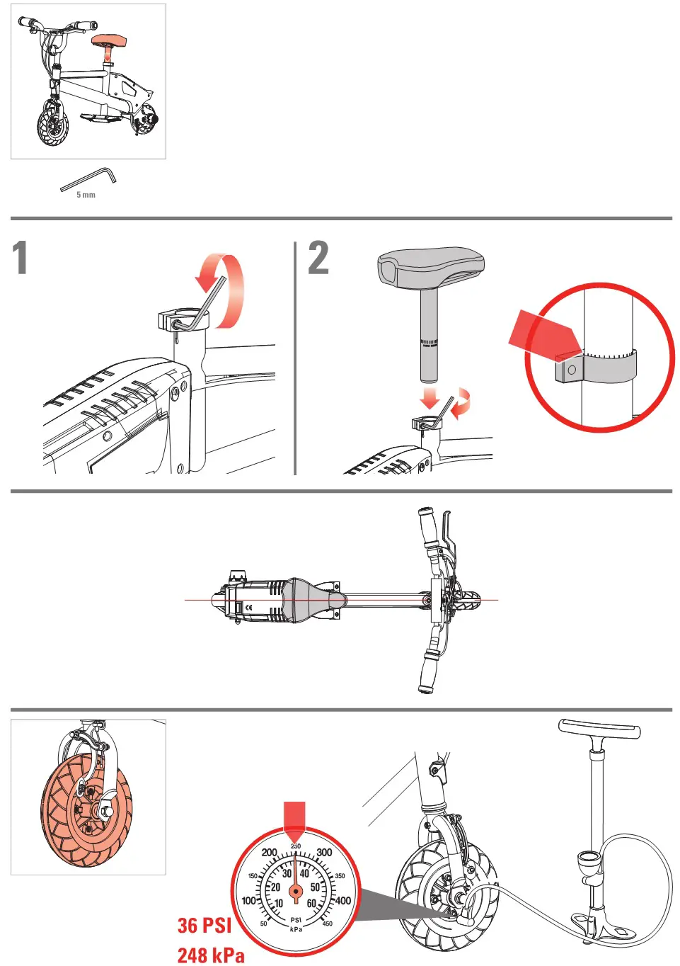 Razor 15173960 E-Punk Electric Micro Bike Triciclo Electrico - Tools Needed & Seat, Tyre Install