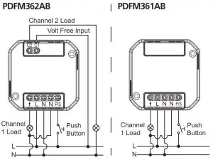 TIMEGUARD PDFM361AB Flush Mount PIR Presence Detector - Connection Diagram