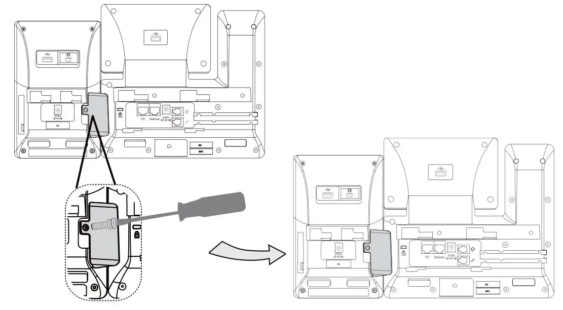 verizon EXP50 One Talk Expansion Module - You may need to pull out the silica gel on the phone