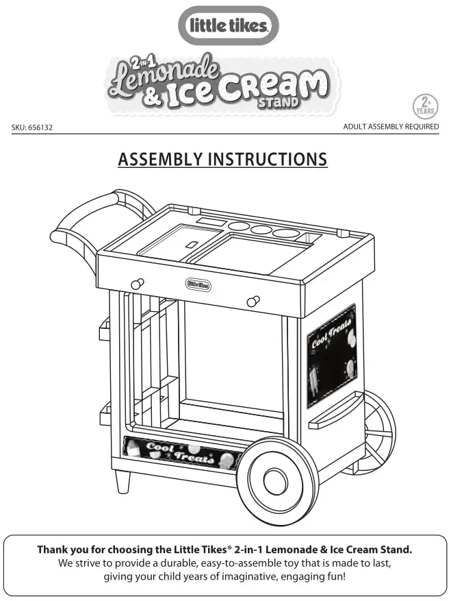 little tikes 656132 2 in 1 Lemonade and Ice Cream Stand Instruction Manual