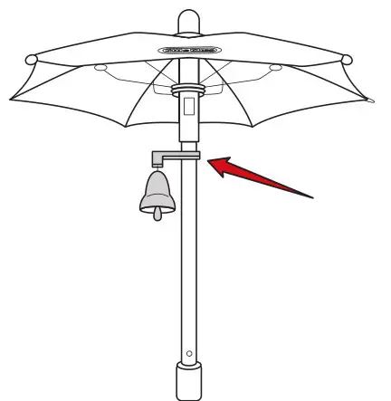 little tikes 656132 2 in 1 Lemonade and Ice Cream Stand - Snap the Bell onto the umbrella