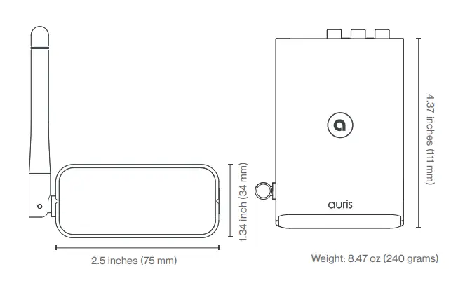 AURIS BluMe Pro Bluetooth Receiver with LDAC - TECHNICAL
