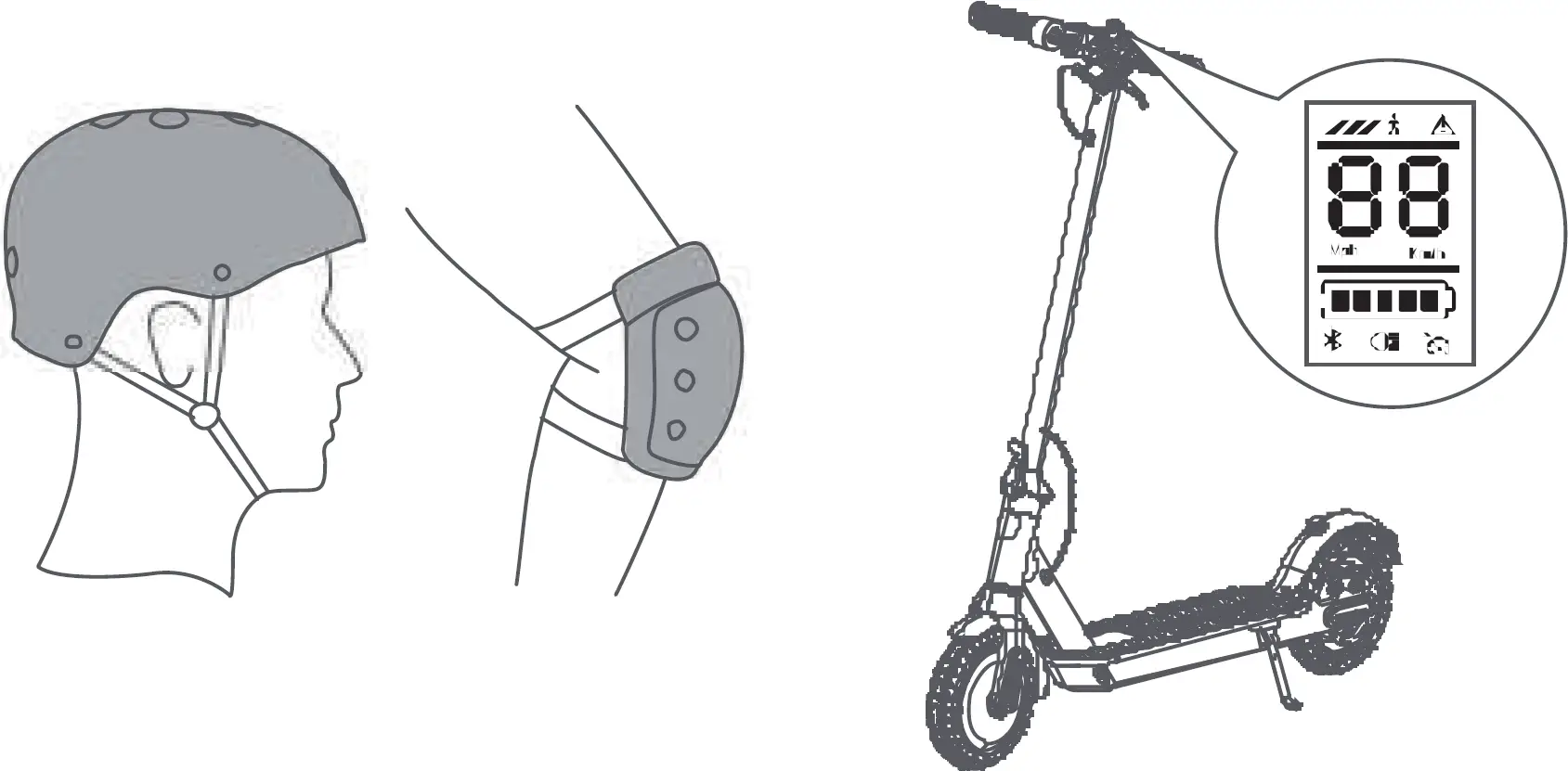 Wear Protective Gear Power On The Scooter