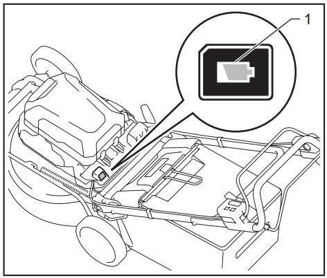 makita CML01 Battery Powered Lawn Mower - Indicator lamp
