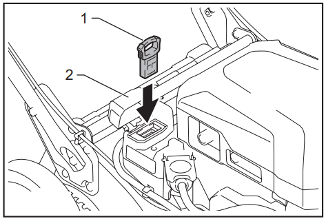 makita CML01 Battery Powered Lawn Mower - Lock key
