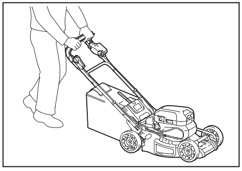 makita CML01 Battery Powered Lawn Mower - handle