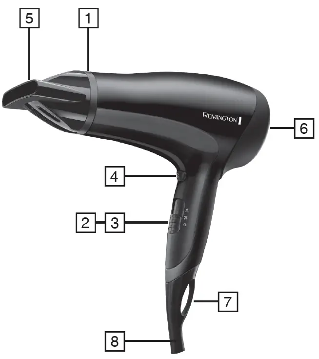 REMINGTON D3010 2000W Power Dryer fig1