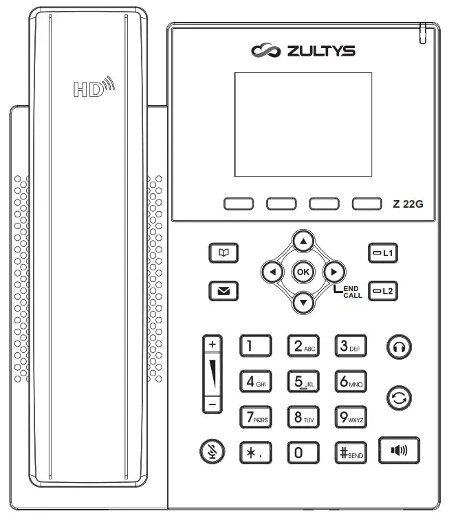 ZULTYS Z 22G Gigabit Business IP Phone