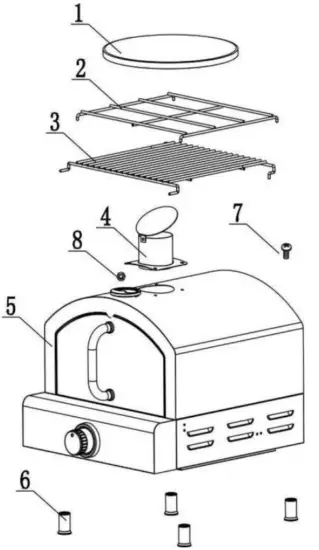 HOMEDEPOT GB-GP02 Outdoor Pizza Oven with Built in Thermometer - PRODUCT VIEW