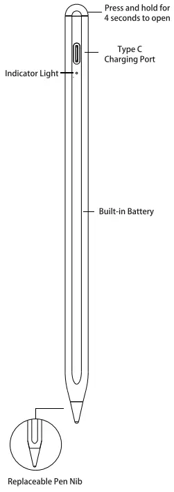 VONGONG ID715S iPad Pencil - Indicator