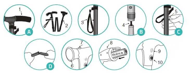 Urge- Medical- 02100A -Clever -Cane -with -LED -Light- 2