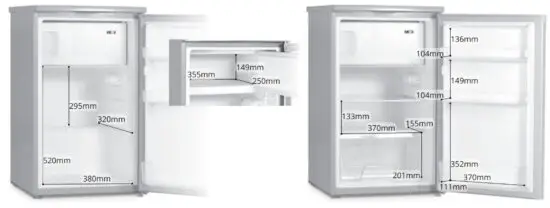 inventor MP850S Refrigerator Mini Bar - Interior Dimensions