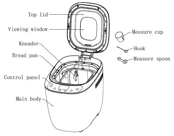 DOMO B3973 Automatic Bread Maker Machine - PARTS