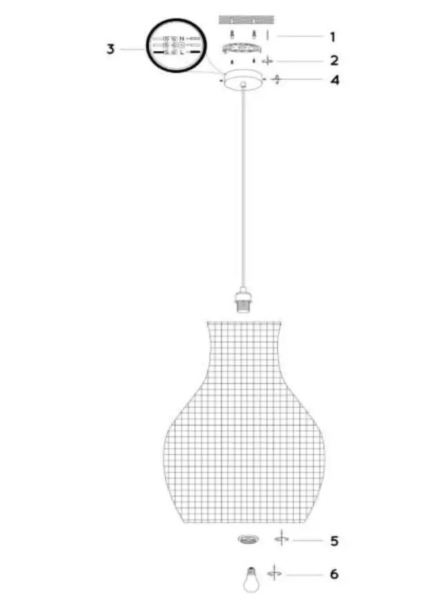 LUCIDE 03438 ALBAN Pendant Light fig 2
