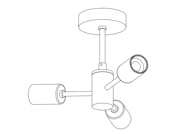 House 3LT Semi Flush