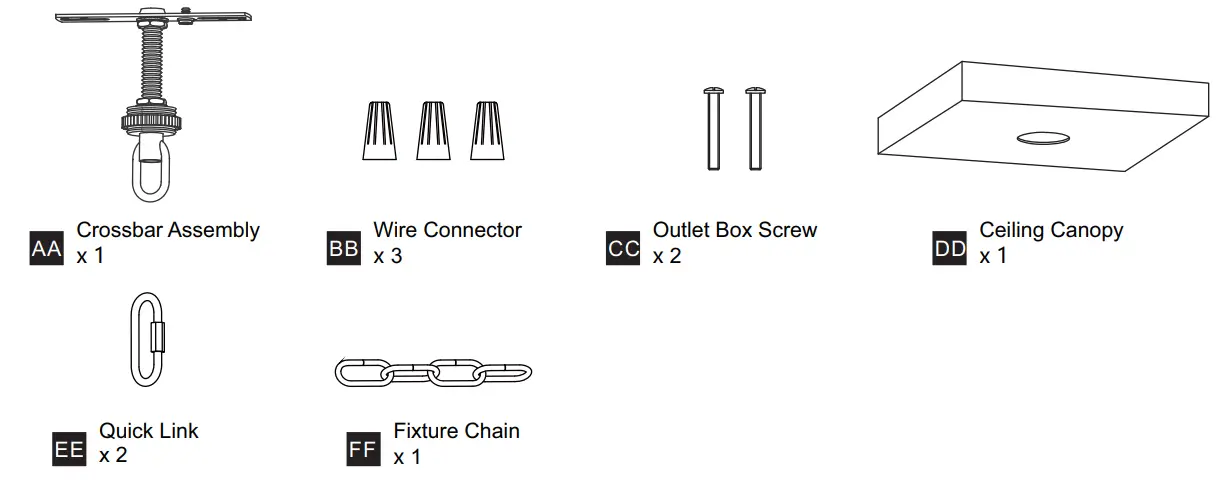 QUOIZEL MCL1908EK McAlister 1-Light Earth Black Outdoor Pendant Light - fig 1