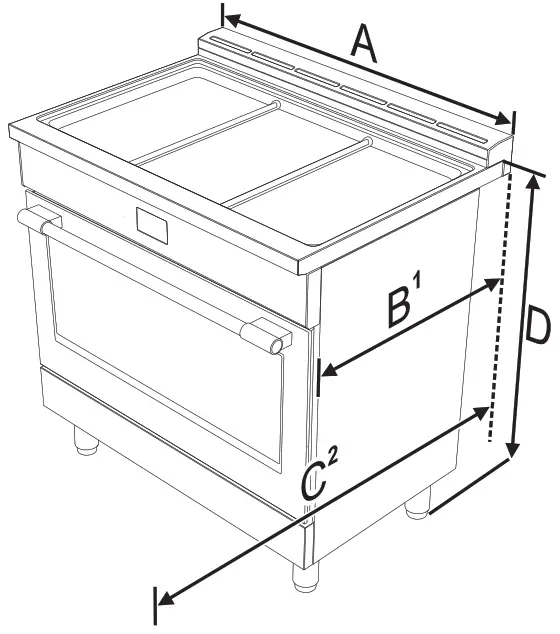 FRIGIDAIRE PCFG3670AF 36 Inch Front Control Freestanding Gas Range - Dimensions