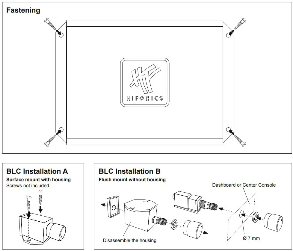 HiFonics PLUTO Series Mono Amplifier User Manual - MECHANICAL INSTALLATION