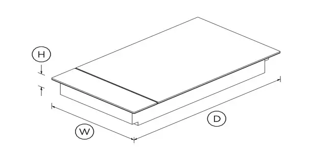 FISHER PAYKEL CI122DTB2 N Induction Cooktop, 12, 2 Zones with SmartZone - DIMENSIONS