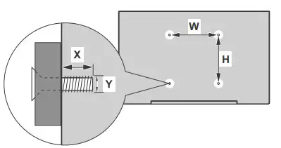 HITACHI 55HAK6150U A 55 4K Ultra HD with HDR LED Freeview Playt Smart TV - bracket