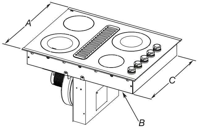 Whirlpool 30 and 36 Inch Electric Downdraft Cooktop - Fig 1