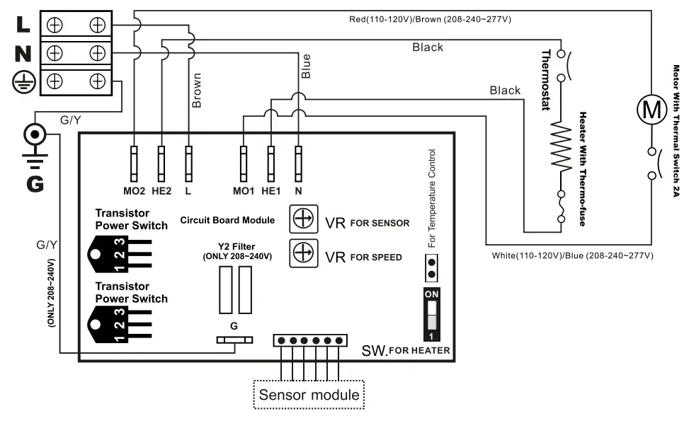 DAN DRYER A S 372 373 Airtap Build In Hand Dryer - CIRCUIT DIAGRAM
