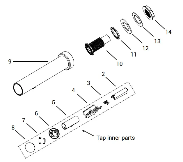 DAN DRYER A S 372 373 Airtap Build In Hand Dryer - PARTS LIST