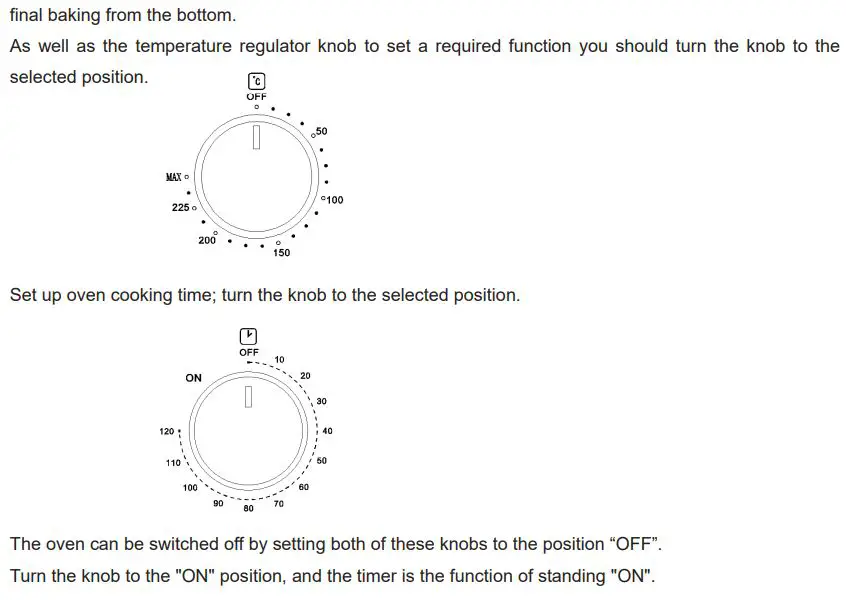 LEGEND CHEF ES606MB 24 Inch Built-in Electric Ovens Instruction Manual - OPERATION
