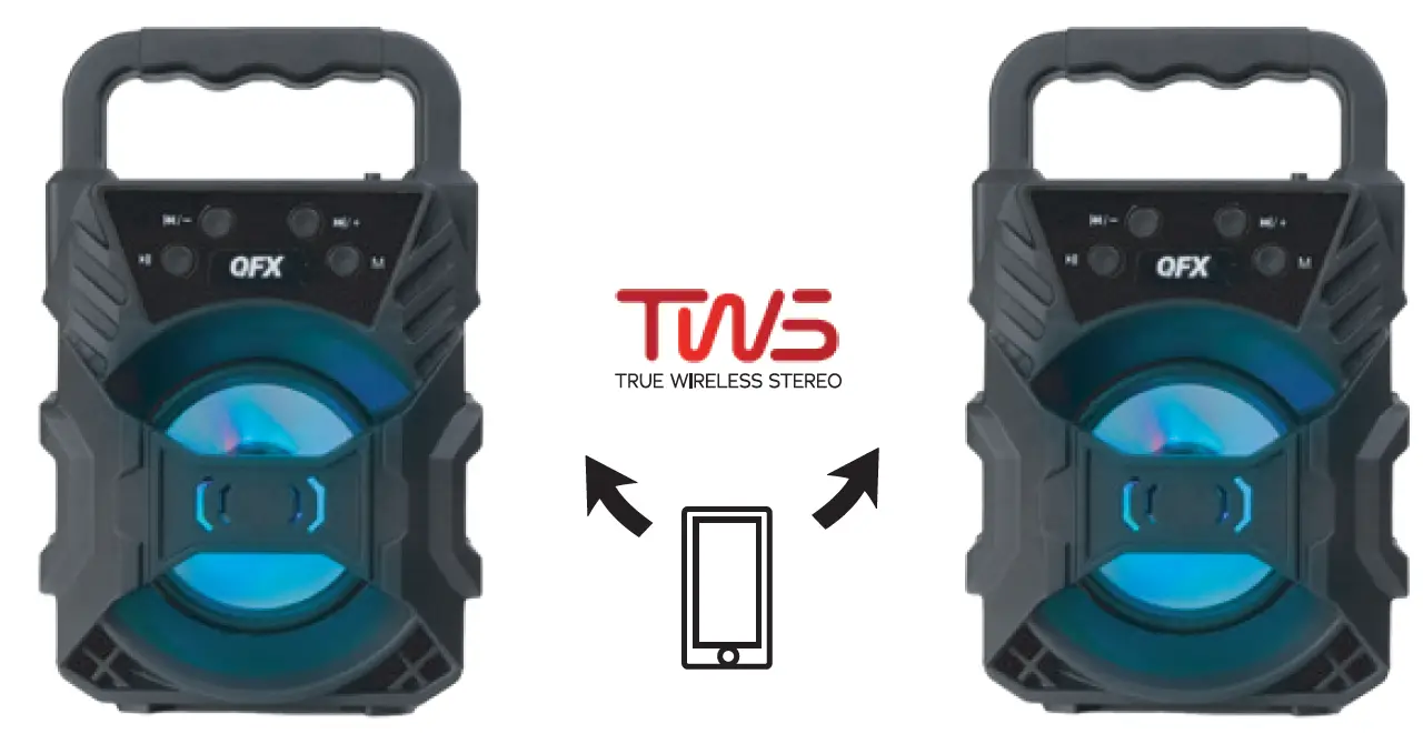 QFX BT-1 3-Inch Rechargeable Bluetooth Party Mini Speaker with Disco Light 2