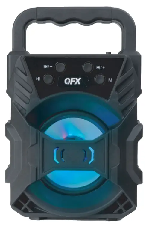 QFX BT-1 3-Inch Rechargeable Bluetooth Party Mini Speaker with Disco Light
