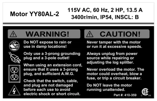 Motor Label