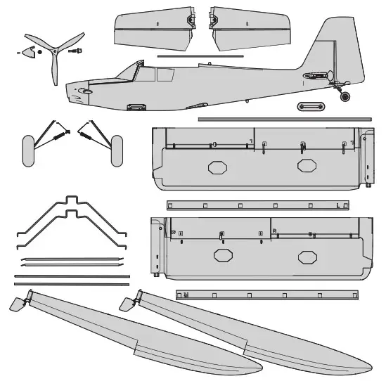 HORIZON E-flite Turbo Timber Evolution 1.5m - Box Contents