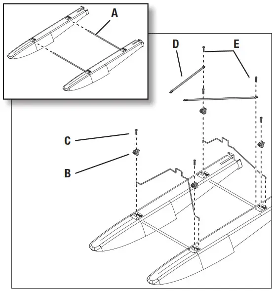 HORIZON E-flite Turbo Timber Evolution 1.5m - Float Assembly Installation 2