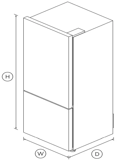 FISHER PAYKEL RF442BRPW8 Freestanding Refrigerator Freezer - DIMENSIONS