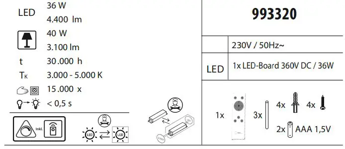 Paul Neuhaus 14366 LED Ceiling Light Instruction Manual - How to use