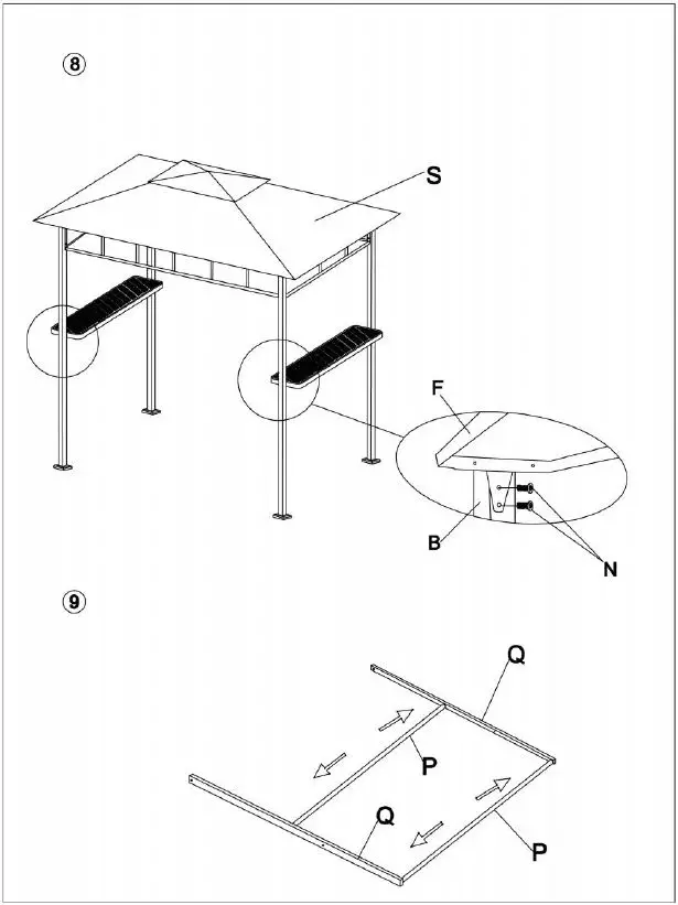 ANGELES-HOME-M614AAA-Beige-Steel-BBQ-Grill-Fixed-Gazebo-fig- (7)
