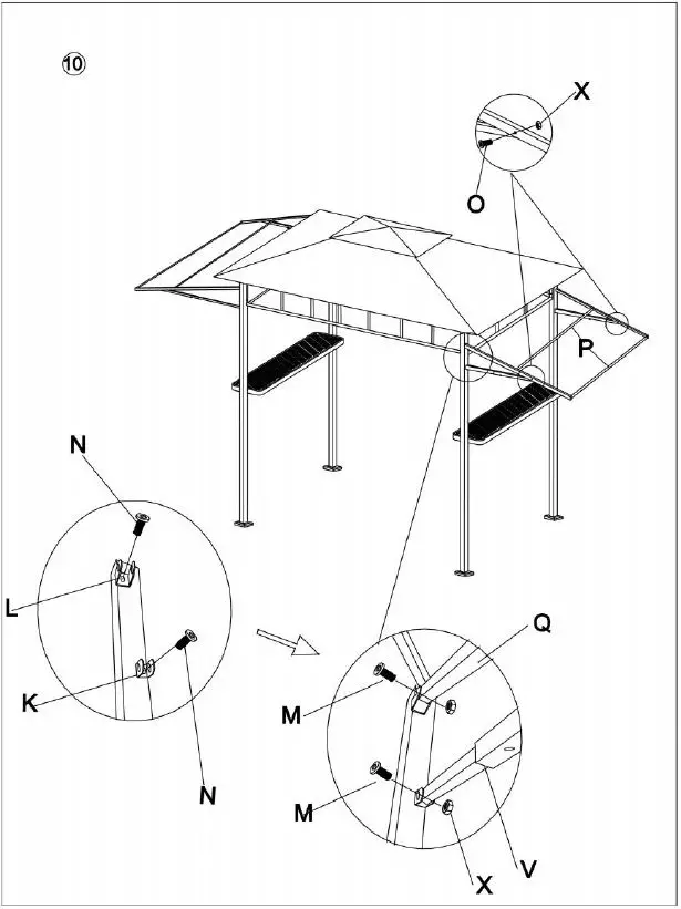 ANGELES-HOME-M614AAA-Beige-Steel-BBQ-Grill-Fixed-Gazebo-fig- (8)