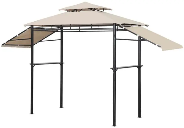 ANGELES-HOME-M614AAA-Beige-Steel-BBQ-Grill-Fixed-Gazebo-product