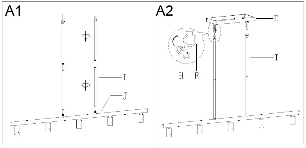 ZEVNI-A04687-Berton-38-Inch-Wide-Black-Kitchen-Island-Light-fig 4
