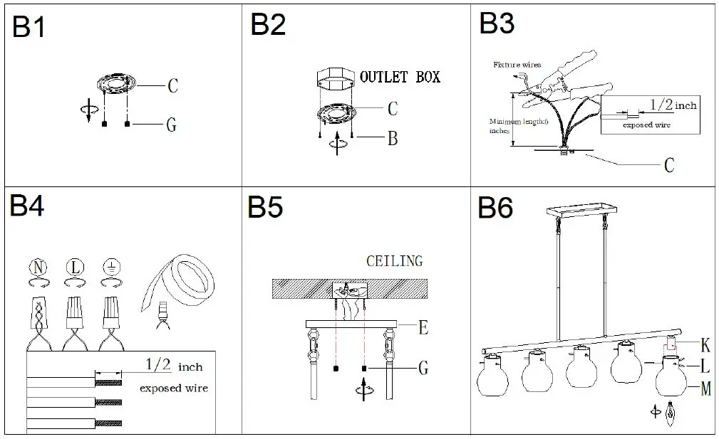 ZEVNI-A04687-Berton-38-Inch-Wide-Black-Kitchen-Island-Light-fig 5