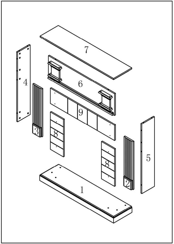 MPC Caldera White Fireplace Frame Cream - Figure 2
