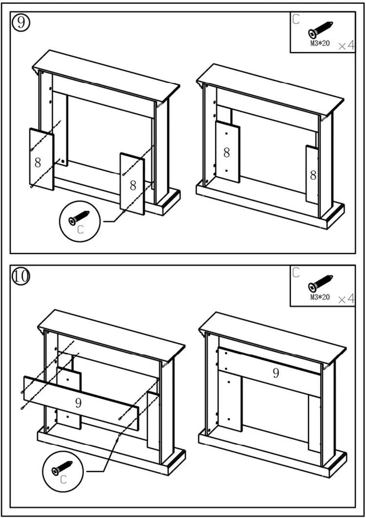 MPC Caldera White Fireplace Frame Cream - Figure 7